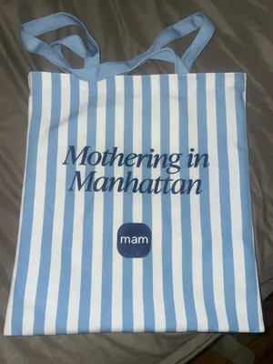 Urban Outfitters Mothering in Manhattan Blue & White Striped Tote thumbnail 1