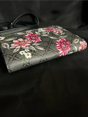 Nine West Black Floral Crossbody with Pink and Cream Blooms thumbnail 10