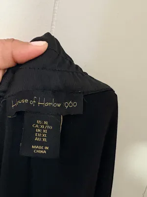 House of Harlow 1960 Satin Wide Leg Pants Black Size XL thumbnail 8