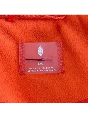FP MOVEMENT Free People Neon Orange Puffer Fleece Jacket Cropped Insulated Sz L thumbnail 9