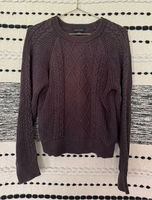 Sanctuary Women's Cable Knit Sweater — chocolate brown thumbnail 1