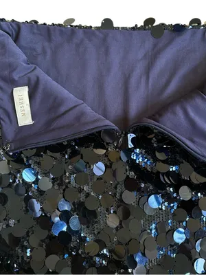 EUC MESHKI Sequined Mini Skirt Midnight Blue Size Small thumbnail 8