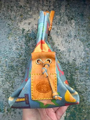 Vintage Y2K Dooney & Bourke blue Doodle graffiti hand bag thumbnail 6