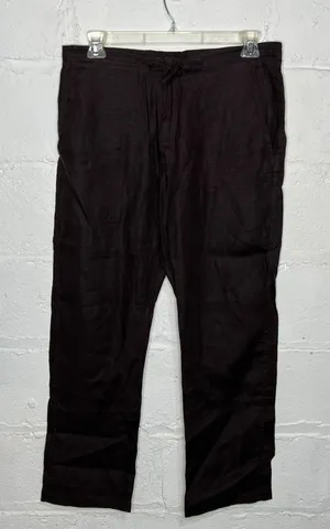 Koko Buns Women's Brown Wide‎ Straight Leg Drawstring Pants Size Medium thumbnail 1