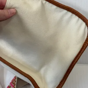 AhDorned Cream Canvas Crossbody Bag Embroidered Strap Boho thumbnail 9