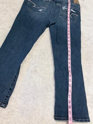 American Eagle Artist Crop Short Length Distressed Jeans size 6S thumbnail 6