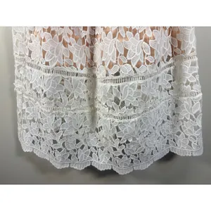 Just Me White Floral Lace Sweetheart Cocktail‎ Dress Nude Lining Small thumbnail 11