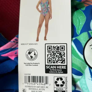 Members Mark Tropical Floral Onepiece Swimsuit Medium Beachy Pool Travel thumbnail 4