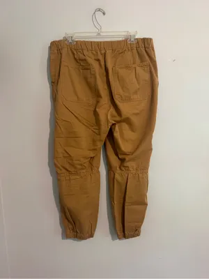Free People Casual Cropped Jogger Pants- Tan - Large thumbnail 5
