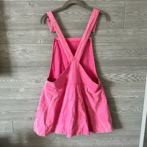 White Birch Pink Acid Wash Denim Overall Dress Mini Skirt Bib‎ Style S thumbnail 4