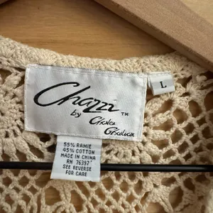 Vintage Chazzz Charles Ghailian Large Open Knit Crochet Button Front Vest Boho thumbnail 9
