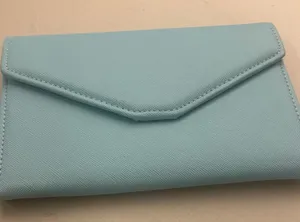 Wallet Light Blue Envelope Clutch by Travel Wallet Zoppen-Great Shape & Clean! thumbnail 1