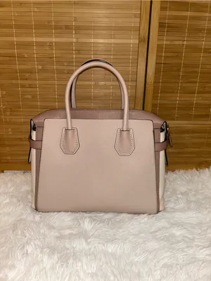 Michael Kors Mercer tote bag Pebble Leather Pink, White Beige Purse handbag thumbnail 5