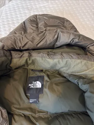 The North Face Women's Olive Green Long Quilted Puffer Jacket thumbnail 5