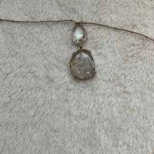 Two Layered Necklace with stones Silver thumbnail 2