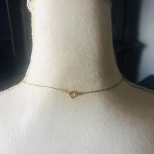 Vintage genuine goldstone cross pendant on chain necklace thumbnail 10