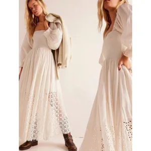Free People Ethereal Dainty Perfect Storm Midi Dress Ivory Cream Large Cottage thumbnail 4