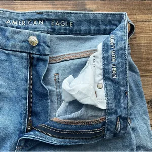 American Eagle Womens Curvy Mom Jeans Light Wash Distressed High Rise Size 8 Reg thumbnail 6