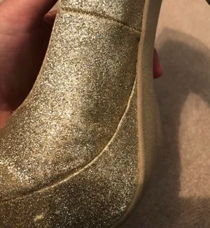 Deb Platform Shoes Gold Glitter Size 8.5 thumbnail 3