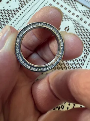 Silver Zircon Inlaid Ring – Vintage Style – NWT 9.5 thumbnail 1