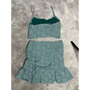 MABLE Matching Mini Skirt Set Green Womens Size Small thumbnail 5