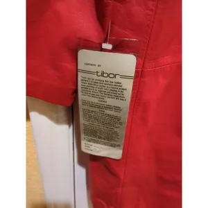 Tibor Womens Leather Coat Jacket Trench 80s Medium Red Long Vintage Korea thumbnail 13