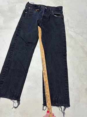 Levi Strauss Levi’s 501 premium black denim jeans 30x30 frayed thumbnail 4