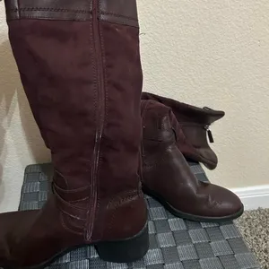 Franco Sarto Boots Womens Size 7.5 Cranberry Red Brown Suede Autumn Western Boho thumbnail 8