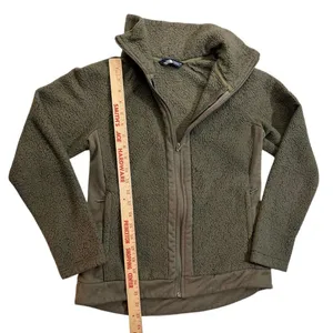 The North Face Fleece Jacket Full Zip Sherpa Olive Green Athletic High Neck thumbnail 4