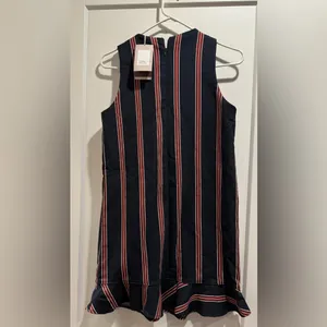 Zara Trafaluc Navy and Red Striped Mini Dress‎ Size Small thumbnail 5