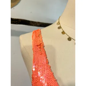 Joe's Jeans Pink Mermaid Slouchy Sequin Beaded Tank Top Size Medium Some Wear thumbnail 5