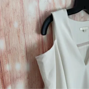 Cooper & Ella White V Neck Cold Shoulder Long Sleeve Double Layer Blouse Size M thumbnail 5