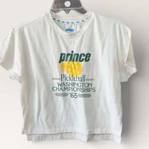 Prince Pickleball Cropped Boxy Tee Size XS Graphic Soft Womens NWOT thumbnail 1