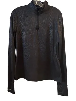 NFL Baltimore Ravens All Sport Couture Womens Black Snakeskin Quarter‎ Zip Large thumbnail 1
