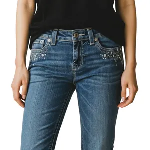 Miss Me Bootcut Jeans Medium Wash Studded Embellished Buckle Exclusive Womens Size 27 thumbnail 1