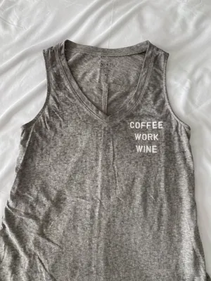 Light Grey Coffee, Work, Wine Tank Top thumbnail 2