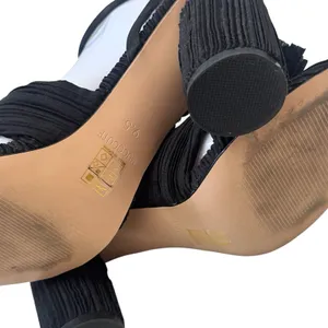 MUCCUTE Bow Knot Block Heel Sandals Ankle Buckle‎ Black Special Occasion 9.5 thumbnail 8