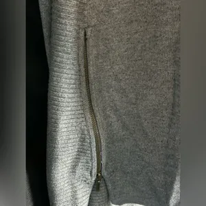 Worthington Gray Women's Open Front Cardigan Sweater with Zipper Detail SZ SM thumbnail 6