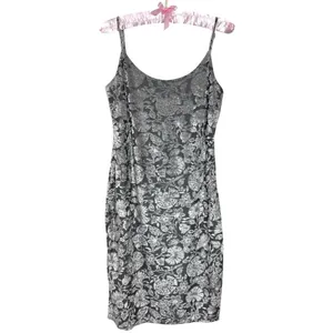 NWOT Y2K Bebe Slip Dress S Velvet Burnout‎ Silver Lined Fairy Grunge Whimsigoth thumbnail 3