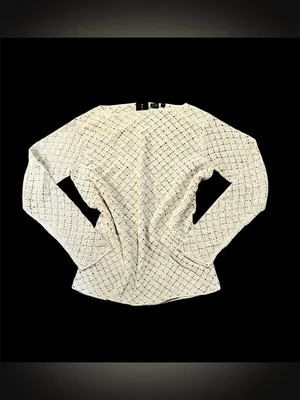 MAG Gold Knit Oversized Boatneck Sweater Sz XS thumbnail 6