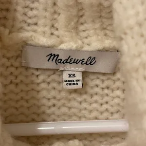 Madewell Somervell Modern Cable knit Turtleneck Sweater Size XS wool Oversized thumbnail 5