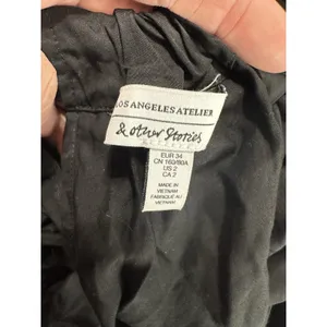 ASOS & Other Stories Gathered Black Tiered‎ Hem Maxi Dress Size 2 thumbnail 5