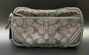 COACH Black Jacquard Canvas Fanny Pack Waist Belt Bag NO BELT thumbnail 1