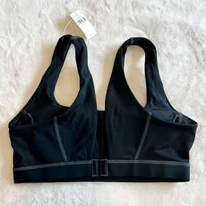 NWT Offline by Aerie Black with Gray Stitching Goals Padded Sports Bra - Size: S thumbnail 7