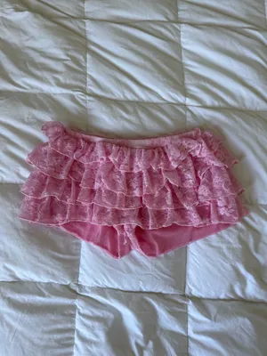 EGO Pink Frill Lace Mini Shorts thumbnail 4