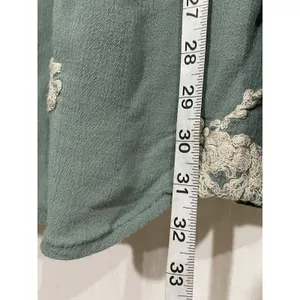 Free People Emma Austin Embroidered Long Sleeve Tunic Dress M Green Boho Peasant thumbnail 8