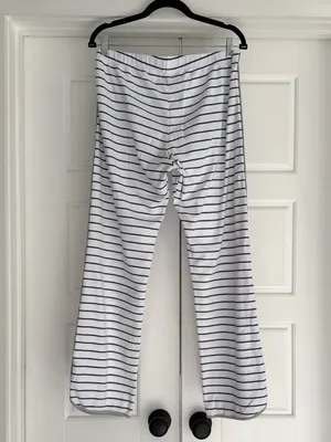 Lake Pima Cotton Stripe Pajama Pants, Medium White thumbnail 2