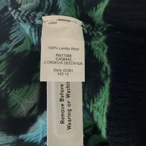 J Crew‎ Women Argyle Crewneck 100% Lambs Wool Sweater Y2K Preppy S Blue Green thumbnail 7