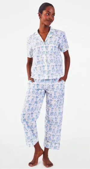 NEW NWOT Roller Rabbit Sleepy Sloth Liza Lounge Set Pants & Top Pajamas Size nXS thumbnail 1