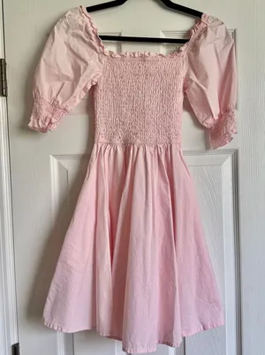 Francesca's Collections Light Pink Smocked Dress thumbnail 1